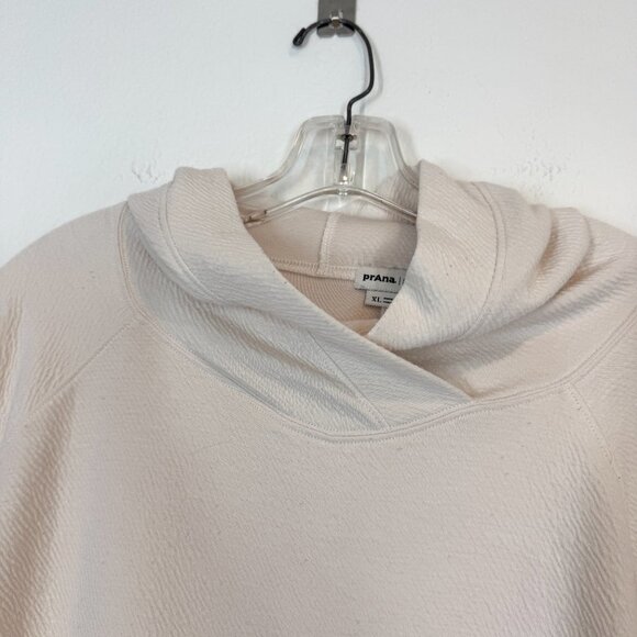 Prana Hoodie Sweatshirt Cream Pullover Hooded XL - Picture 4 of 9